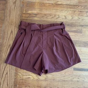 Athleta Burnt Orange Shorts Tie Belt Woman’s Size 10